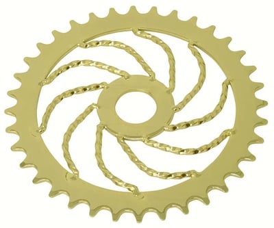 36 Tooth Lowrider Twist Sprocket GOLD