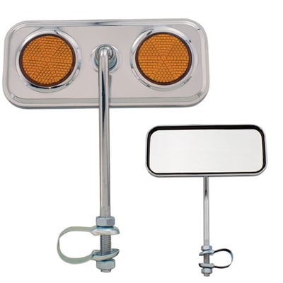 Lowrider Bicycle Mirror Rectangle AMBER/CHROME