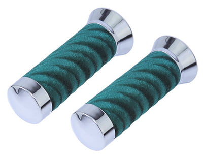 Green Swirl Velour Lowrider Grips