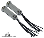 Deluxe Bicycle Grips CHROME + LEATHER STREAMER