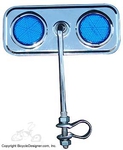 Lowrider Bicycle Mirror Rectangle BLUE/CHROME
