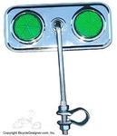 Lowrider Bicycle Mirror Rectangle GREEN/CHROME
