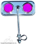 Lowrider Bicycle Mirror Rectangle PURPLE/CHROME
