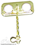 Lowrider Bicycle Mirror Rectangle TWIST CLEAR/GOLD (each)