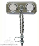 Lowrider Bicycle Mirror Rectangle DOUBLE TWIST CLEAR/CHROME (each)