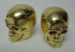 Metal Skull Valve Cap GOLD (pair)