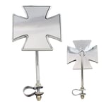 Chopper Bicycle Mirror Iron Cross CHROME