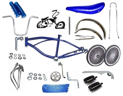 Lowrider Bike Kit with 20" 140 Spoke - BLUE