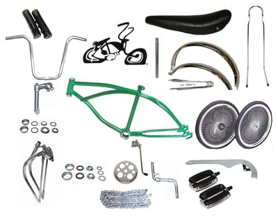 Lowrider Bike Kit with 20" 140 Spoke - GREEN