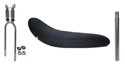 Suspension Sissybar Banana Seat Kit - Raw Metal