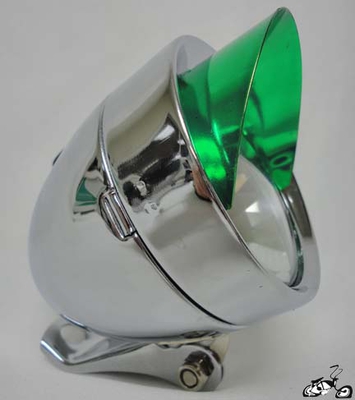 Bullet Light CHROME / GREEN VISOR