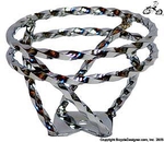 Lowrider Bicycle Double Square Twist Steering Wheel CHROME