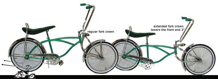 Spring Fork Twisted Extended Crown Chrome lowrider beach cruiser bicycle 