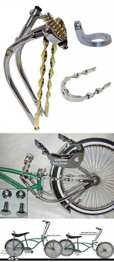 BENT Springer Fork for 20" BIKE w/Twisted Bars Cruiser Lowrider BMX MTB Bicycle