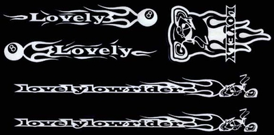 LovelyLowrider Bicycle Frame sticker Set - WHITE