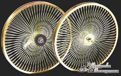 20" 140 Spoke Coaster Wheel Set GOLD