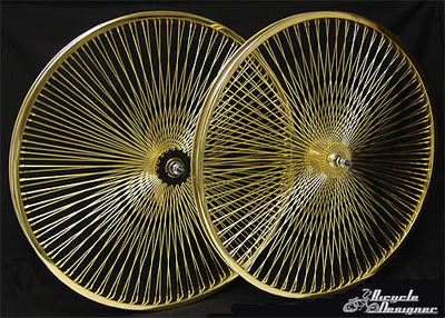 26" 140 Spoke Coaster Wheel Set GOLD