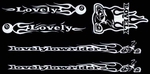 LovelyLowrider Bicycle Frame sticker Set - WHITE